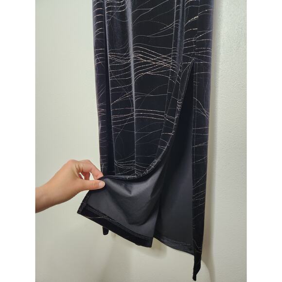 Vintage y2k Velvet Velour Maxi Tank Dress Goth Emo New Years Scarlett 2000 - Picture 5 of 7